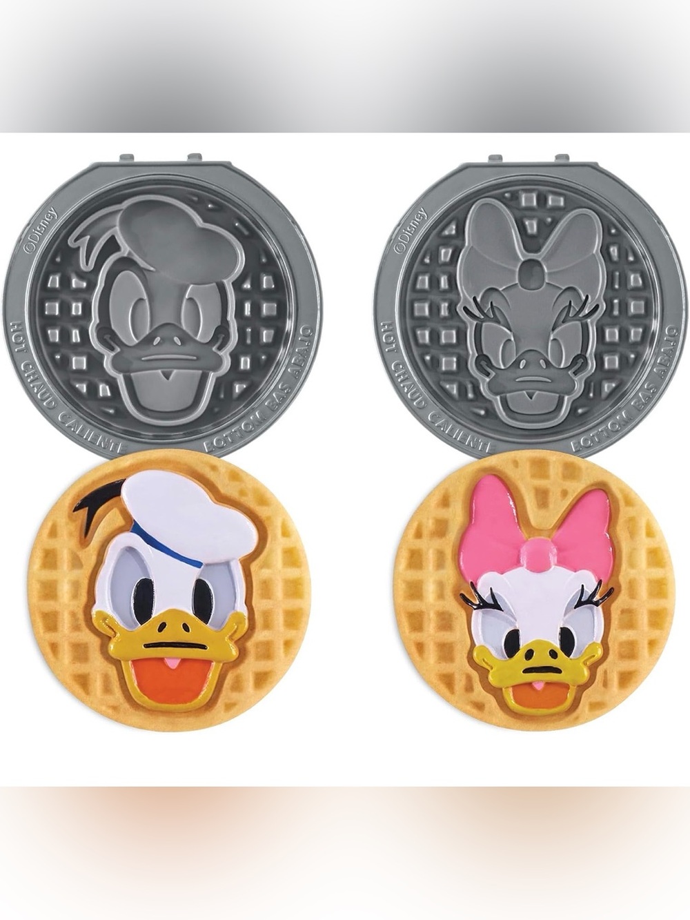 Disney Dash Donald & Daisy Duck Mini Waffle Plates - Set of 2